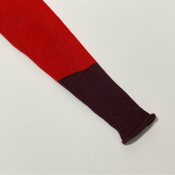 Tahari Mock Neck Colorblock Cotton Blend Ribbed Knit Sweater Women's Size Small - Picture 4 of 15